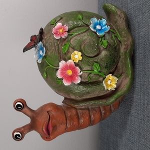Snail Garden Figure Figurine Indoor Outdoor Whimsical Silly Fun Garden Art